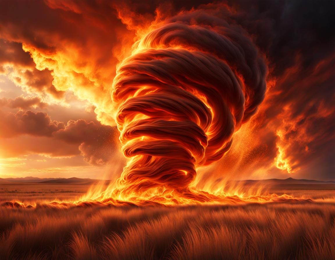 Tornado of Fire - AI Generated Artwork - NightCafe Creator