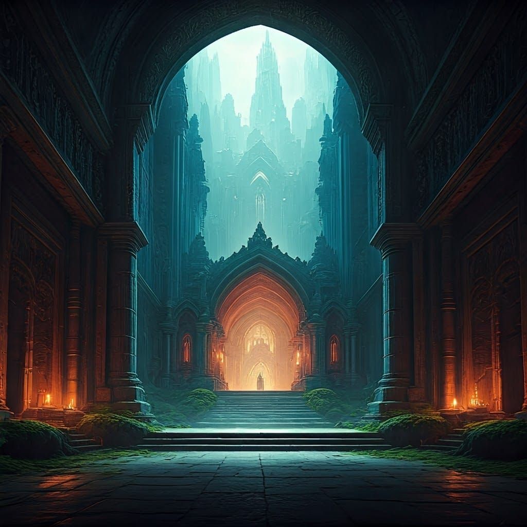 Elderly Rabbi Lost in Snowy Fantasy World