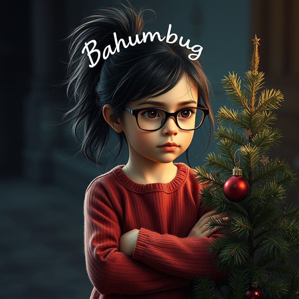 Little Girl Scowls Next to Wilted Christmas Tree in Epic Dig...