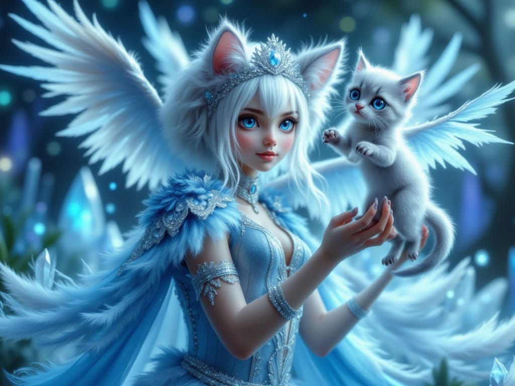 Feline Angel Brea and her kitten Finley (edited)