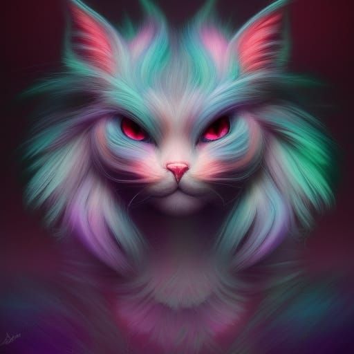 A maincoon furry white cat - AI Generated Artwork - NightCafe Creator