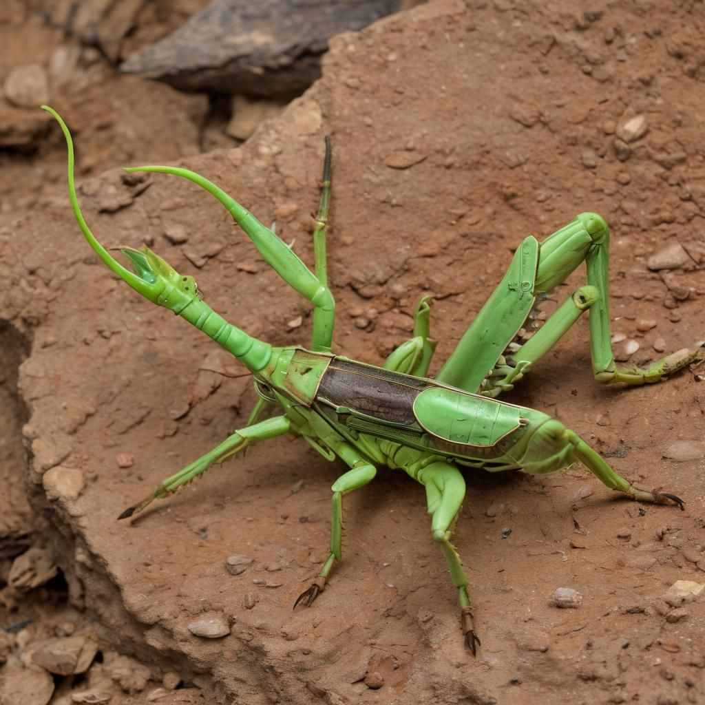 A giant green grasshopper scorpion hybrid