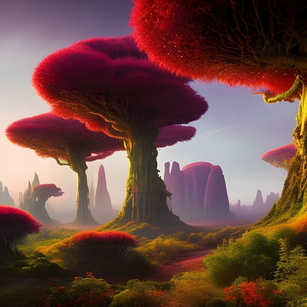 Alien Trees - AI Generated Artwork - NightCafe Creator