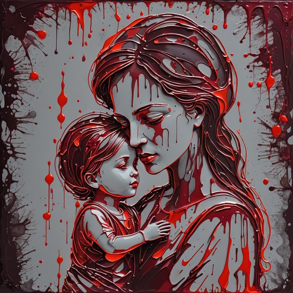 Mother and Child. Wartime sufferings
