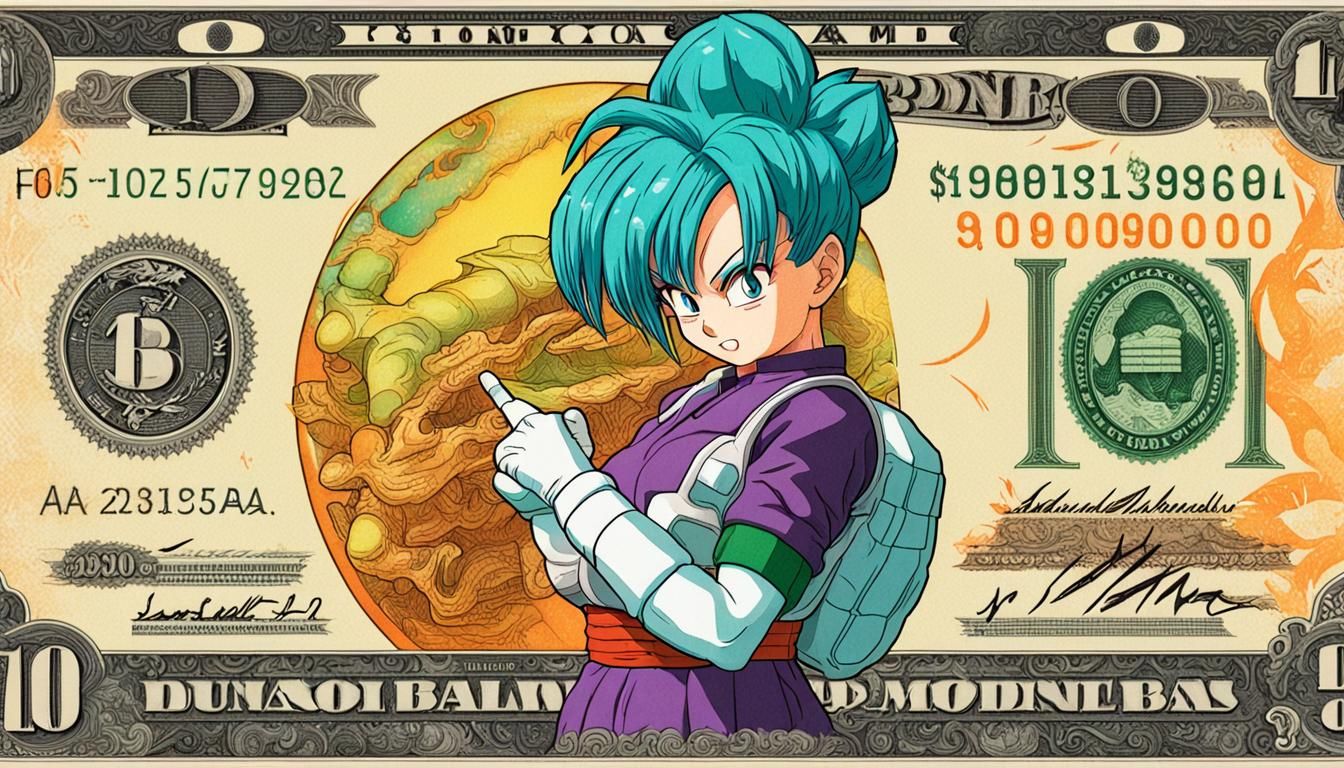 Bulma (Dragon Ball) A color banknote Art