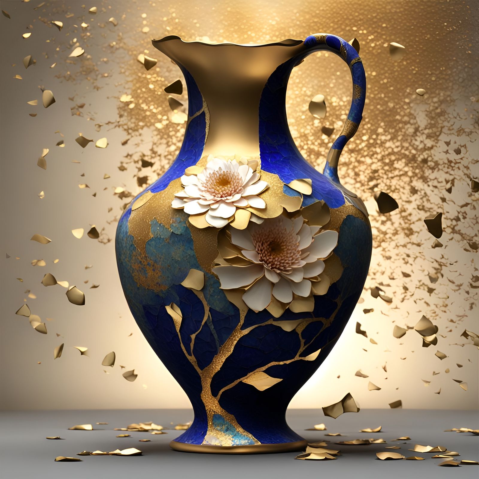 A broken vase was fixed using Kintsugi Japanese art