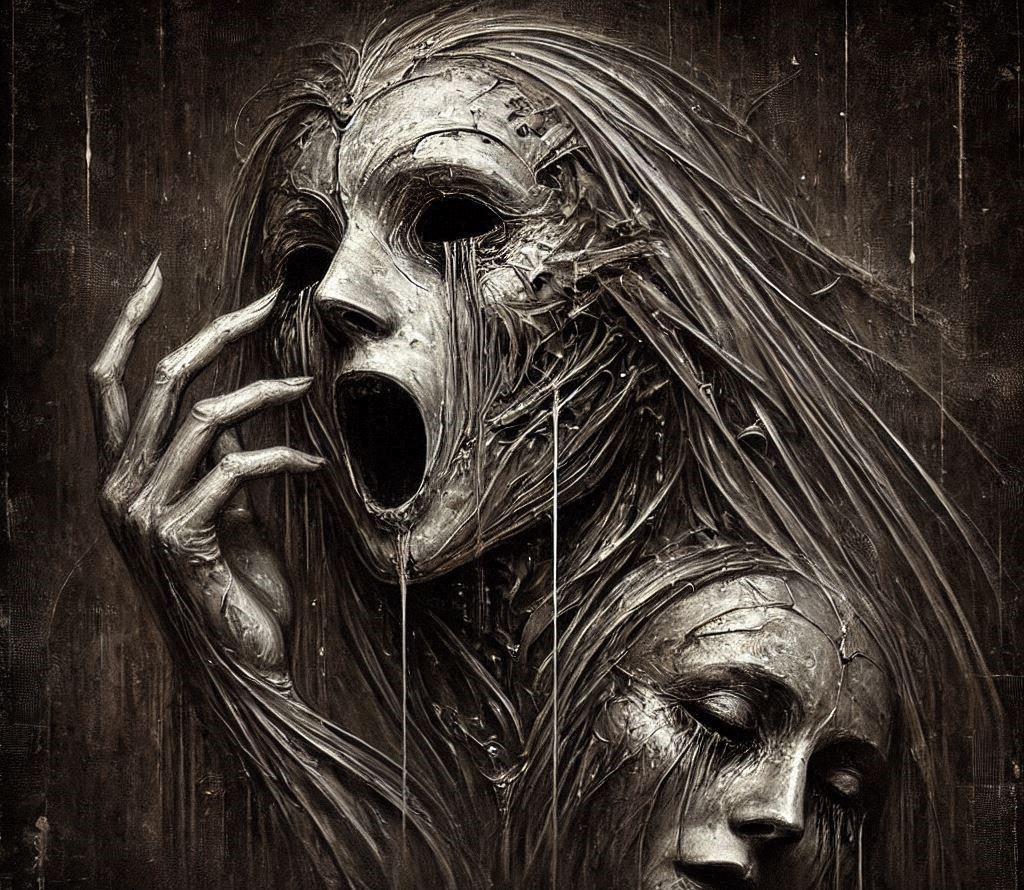 I wear your laughter, wear your cries, A painted mask before your eyes. But underneath, the metal sighs— It longs to fee...