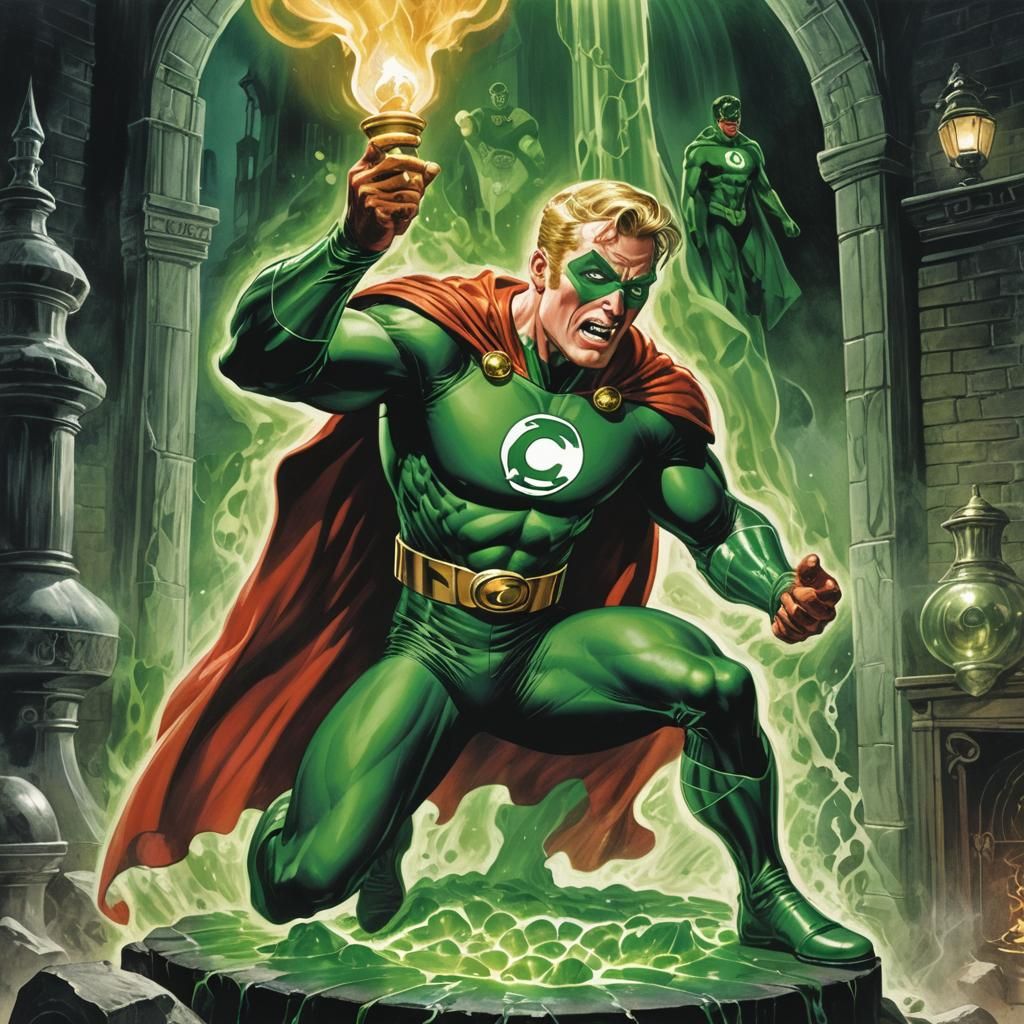 Trapped inside the glass chimney of an oil lamp the Golden a...