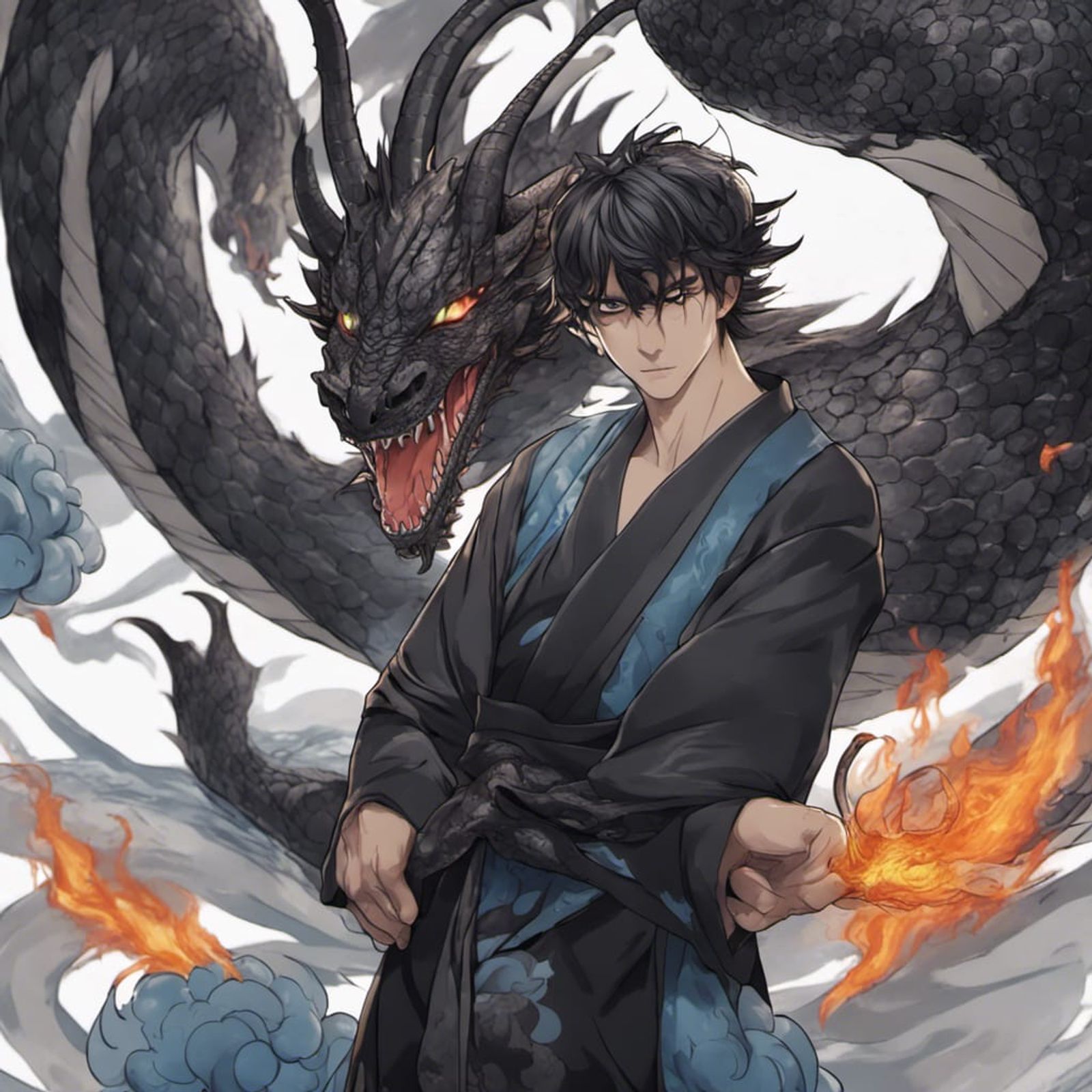 anime black dragon boy