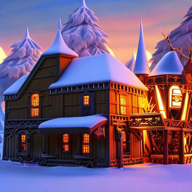 Christmas village AI Generated Artwork NightCafe Creator