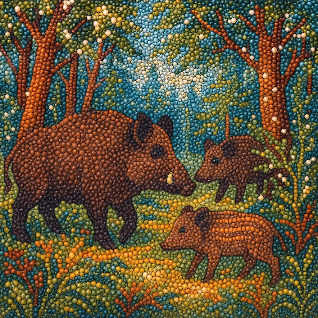 Boar Bead Wall Hanging