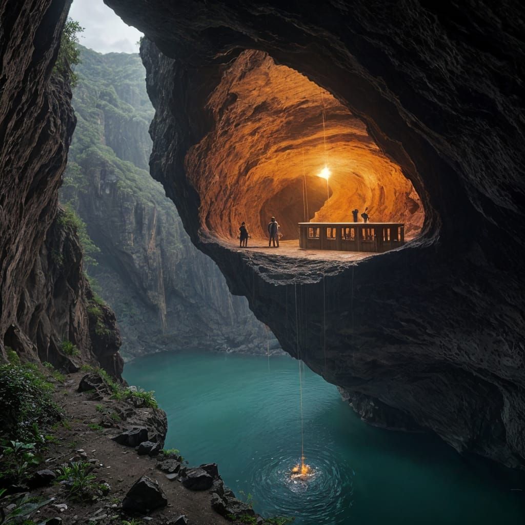 The Floating Cave – A secret and mysterious reservoir located in a cave carved into the heart of an active ...  by @hip hop