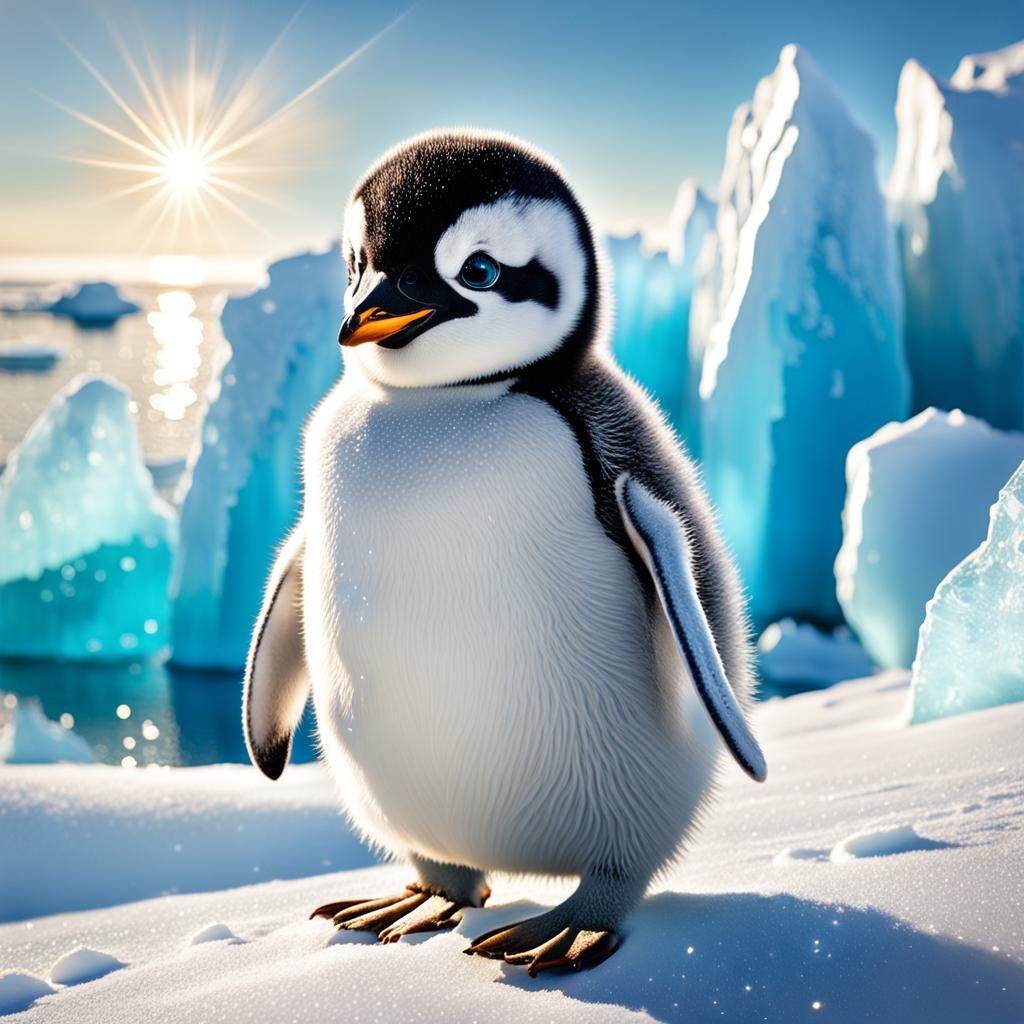 Baby Penguin  by @Atlaxa