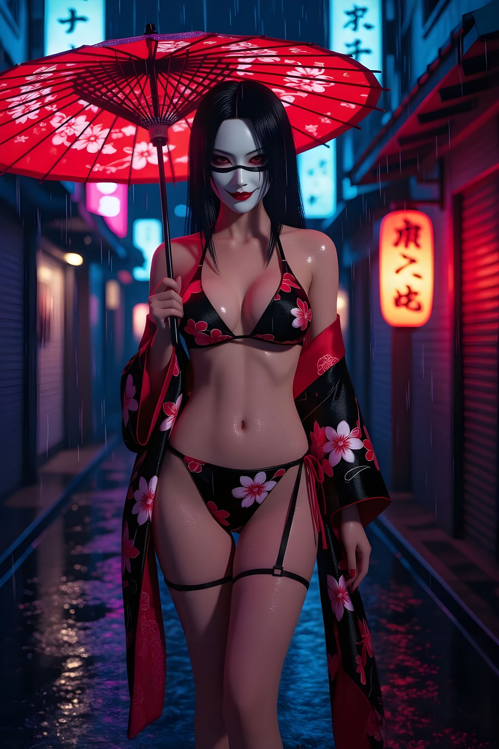Kuchisake-onna from Japan. #woman #bikini  by @Pancha