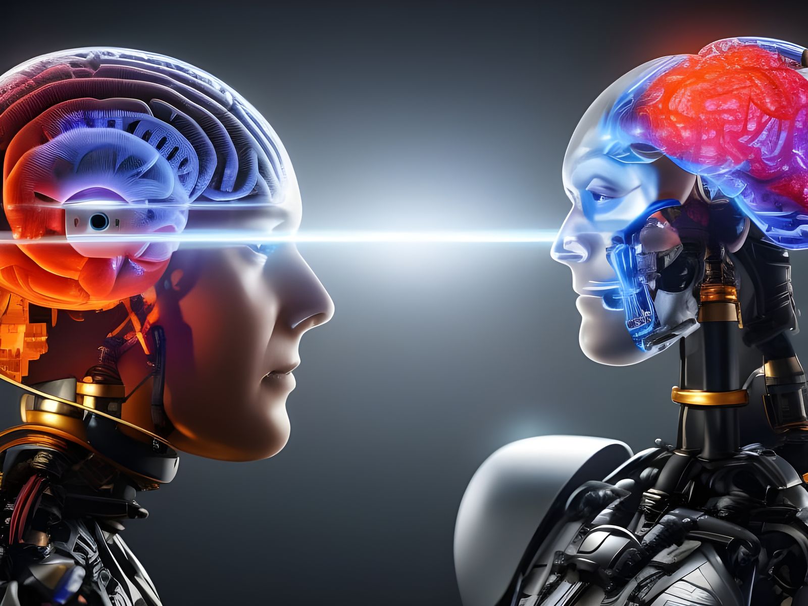 Two artificial intelligences, which are fighting each other in a duel ...