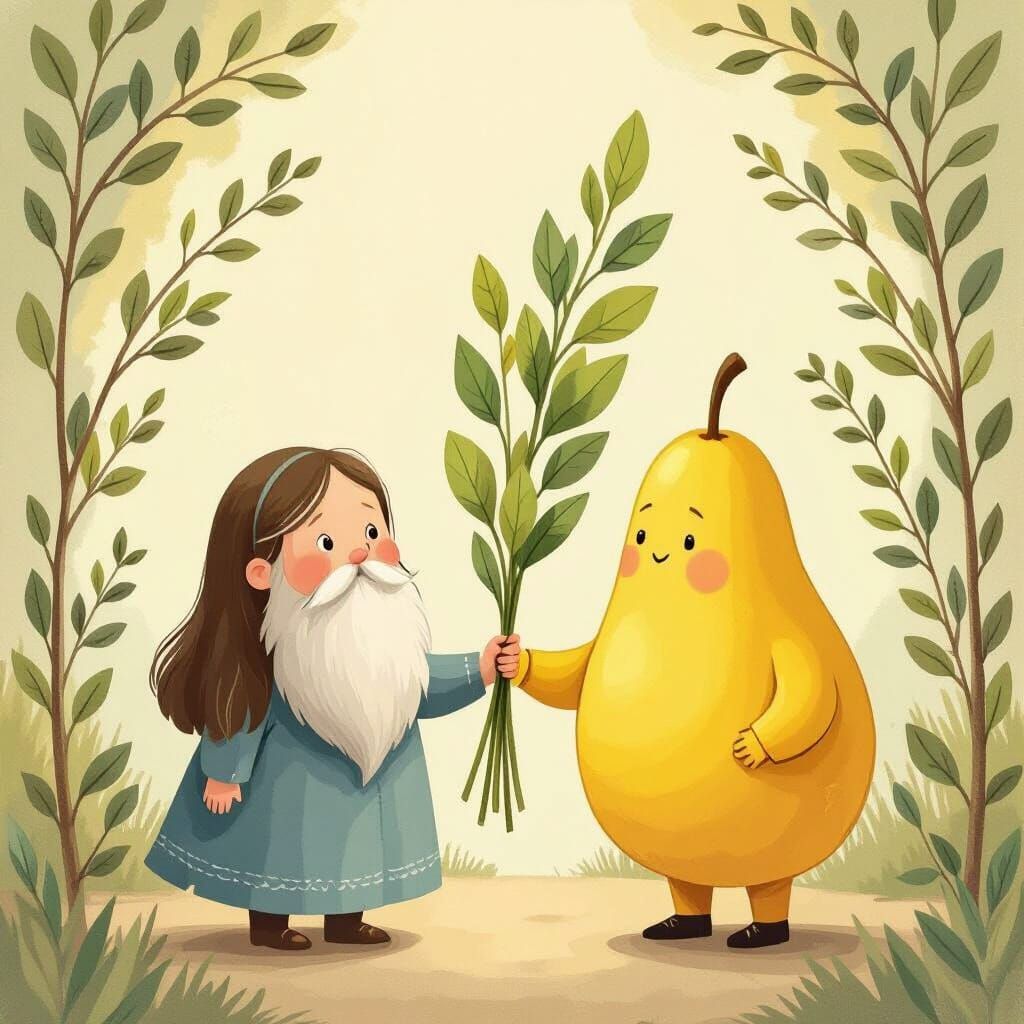 Etrog and Lulav Offering Gentle Companionship