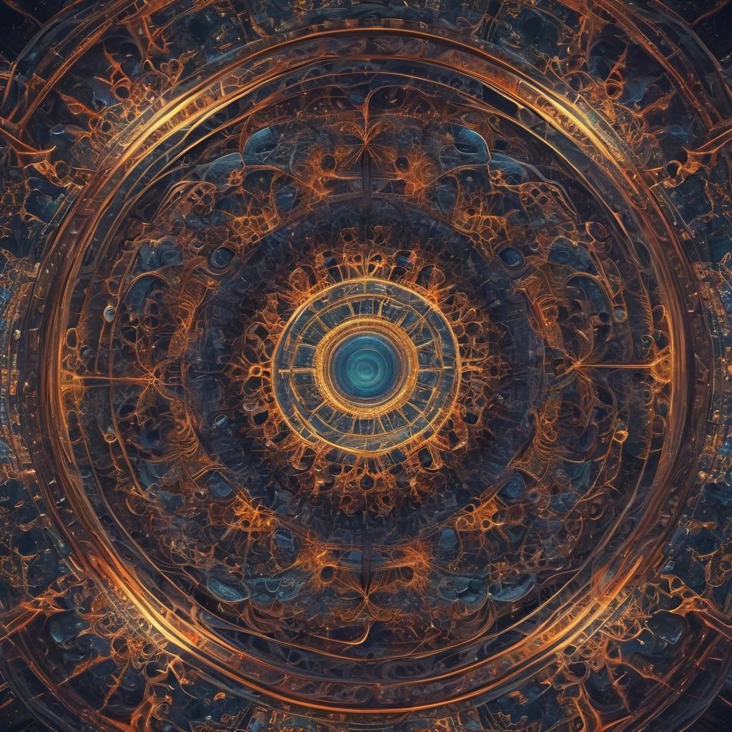 Abstract Geometric Divinity in Psychedelic Fractal Art