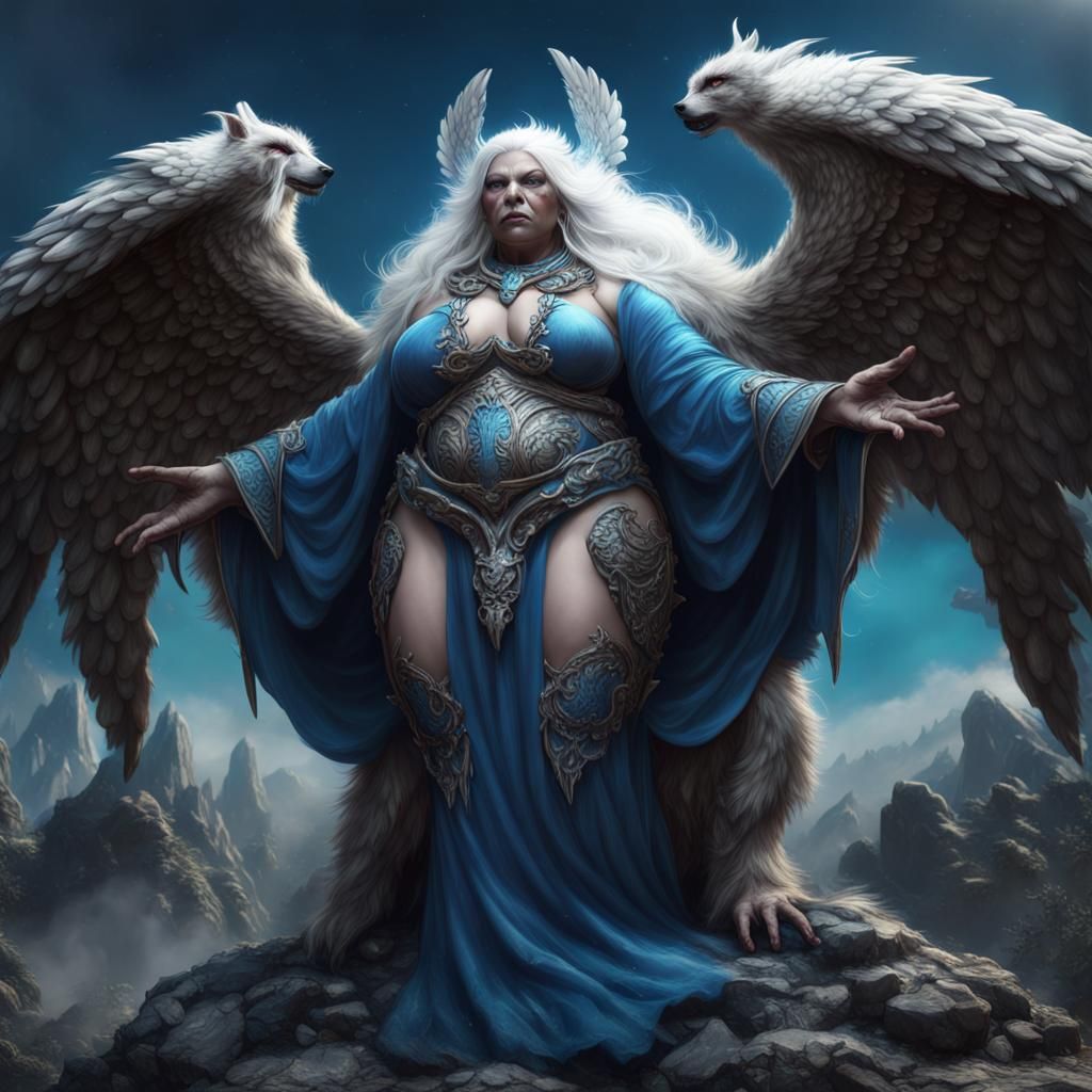 2 million pound morbidly obese werewolf goddess with white h...