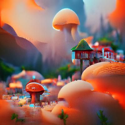 Small mushroom town