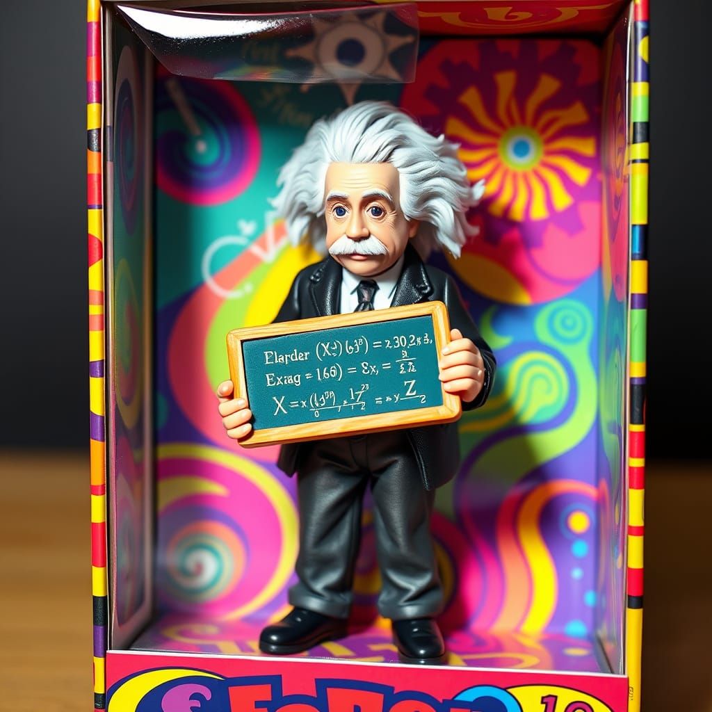 Alfred Einstein action figure in a box  by @byarrow