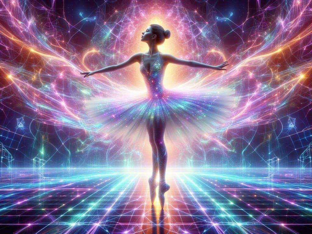 <lora:FiosQuantumFractal:1.0> Ballerina en pointe