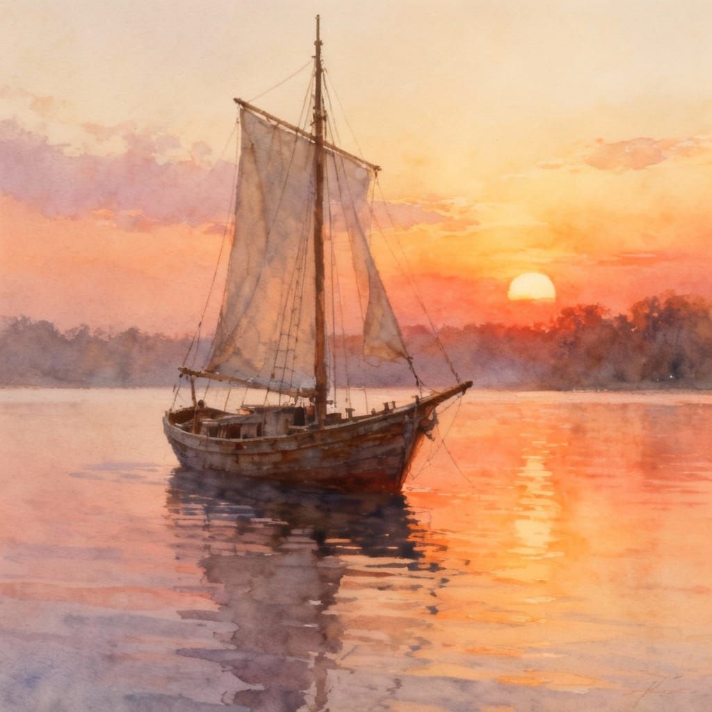 Boat at sunset