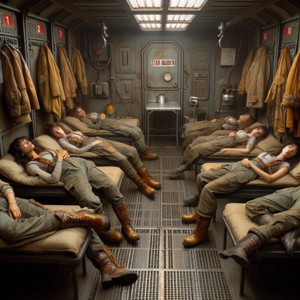 Occupied crew quarters in an old spacefreighter (2)