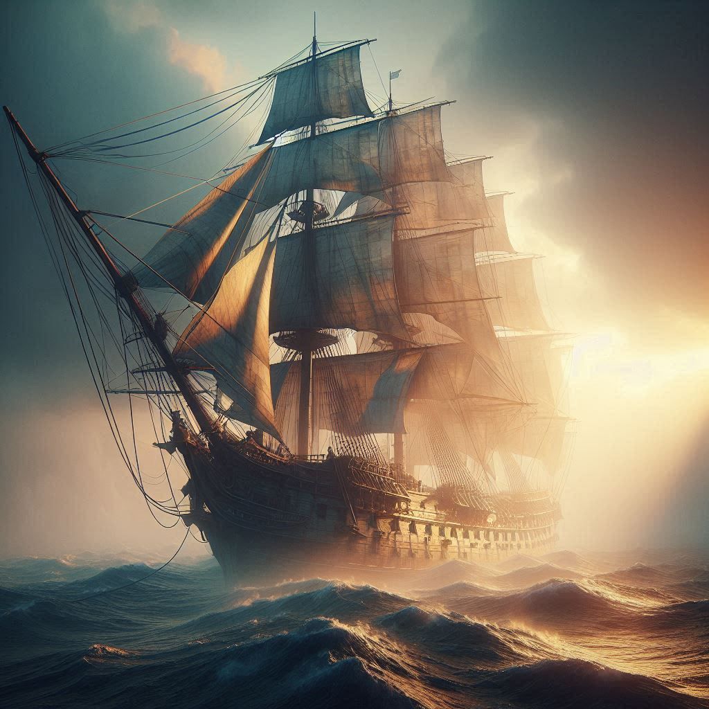 Ship at dawn