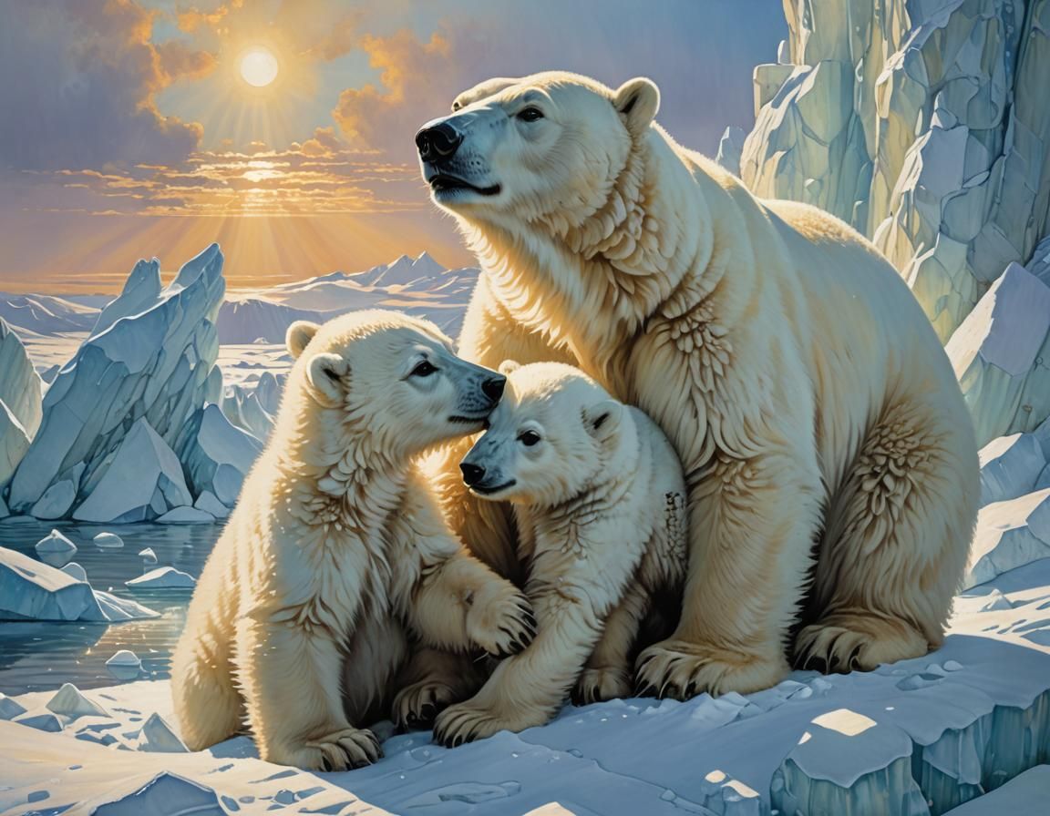 polar bears  by @Harmanna