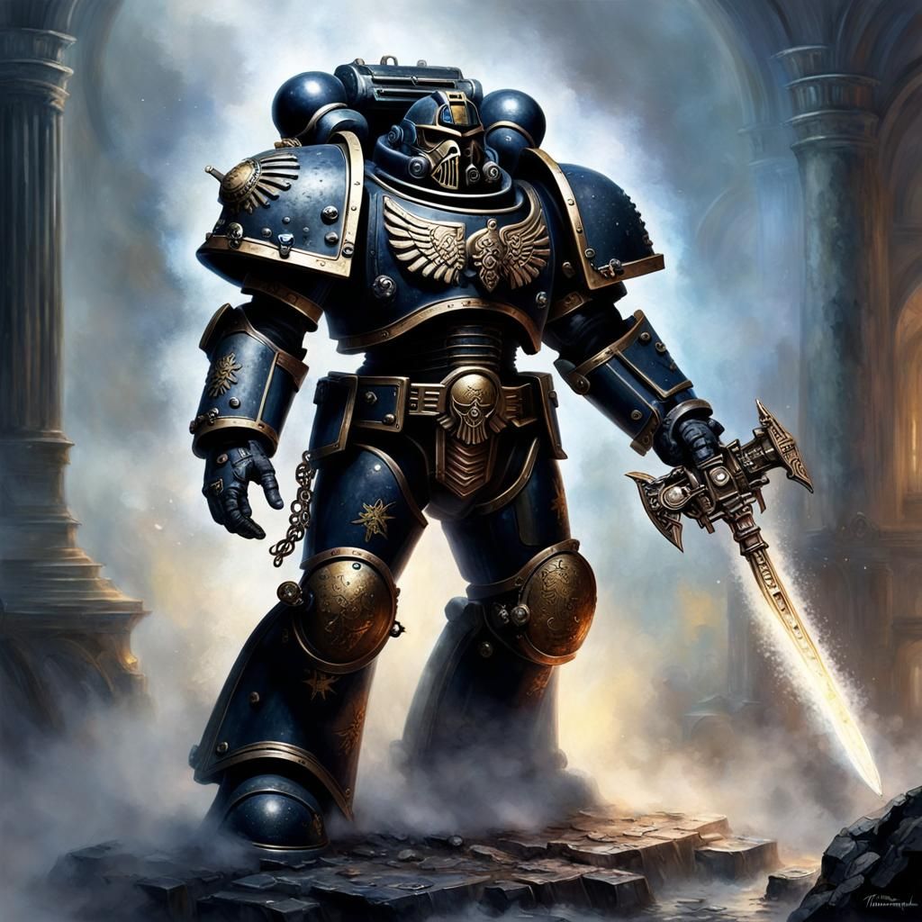 Warhammer 40k Spacemarine - Ai Generated Artwork - Nightcafe Creator