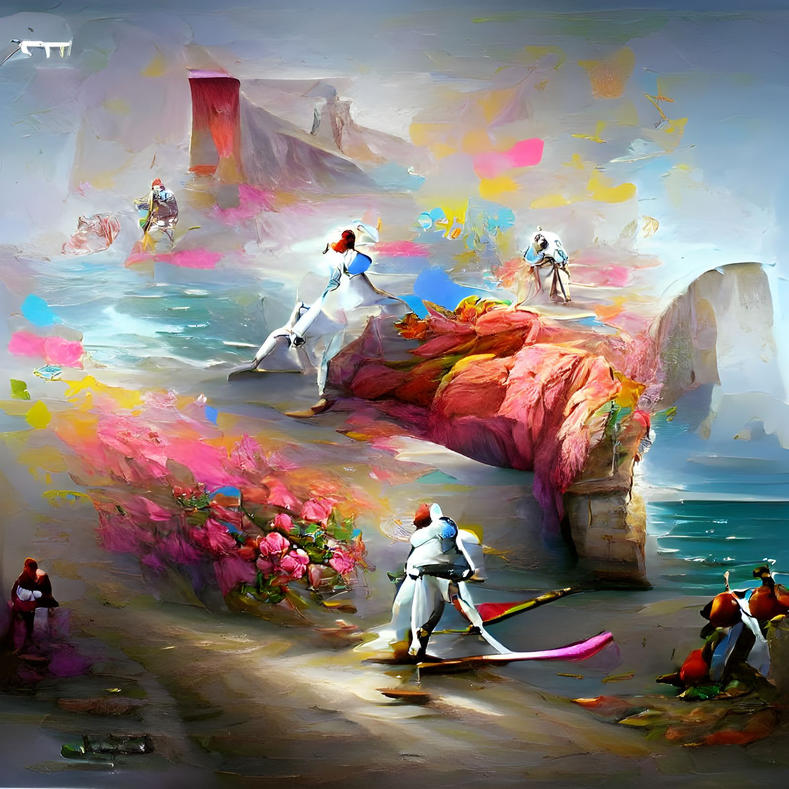 A la pointe de mon épée, je trace sur ta poitrine rose mon é...