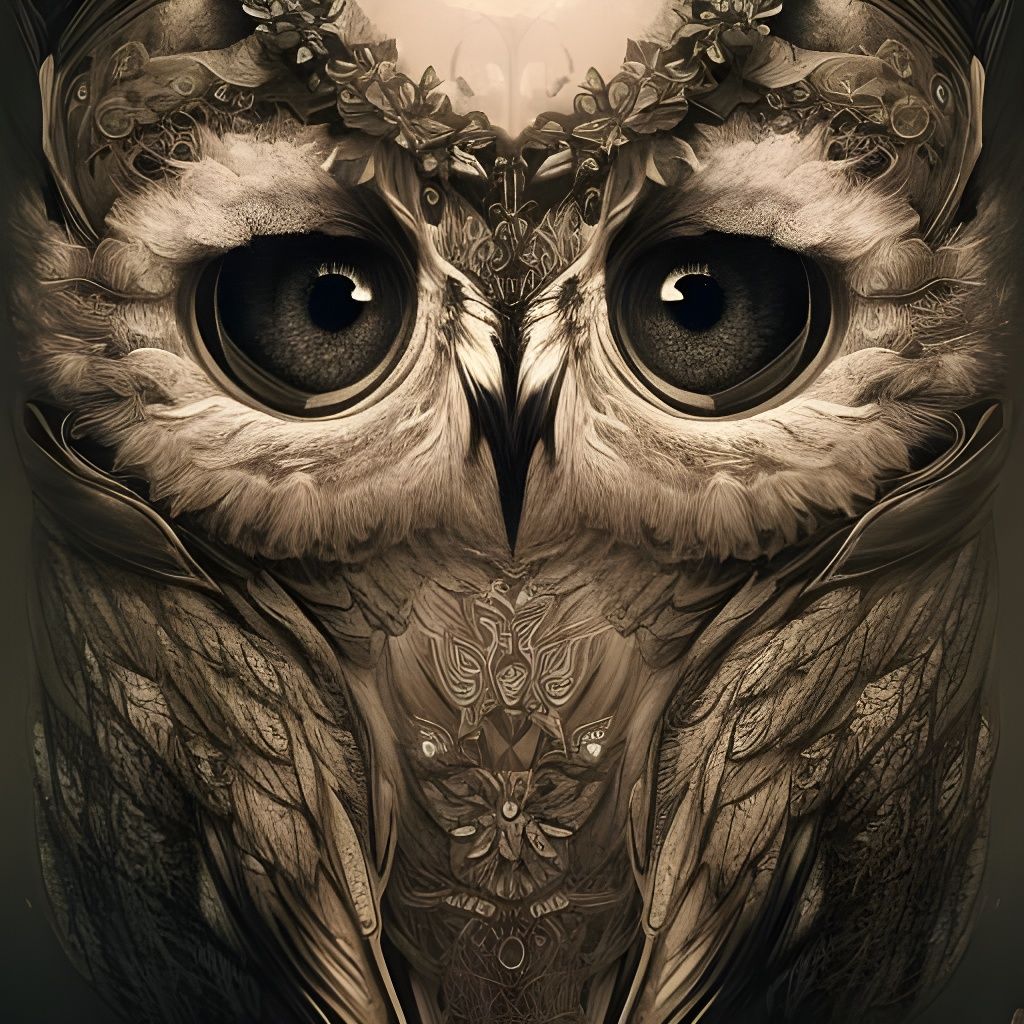 Cute Fluffy Owl  by @Loubie 