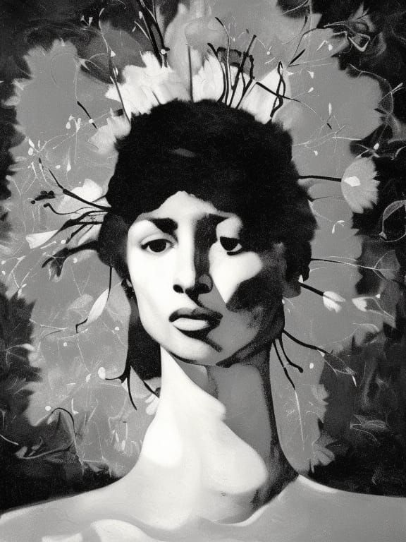 Wreathed in Flowers of Paint: Does Little to Cheer Her Up. How So?