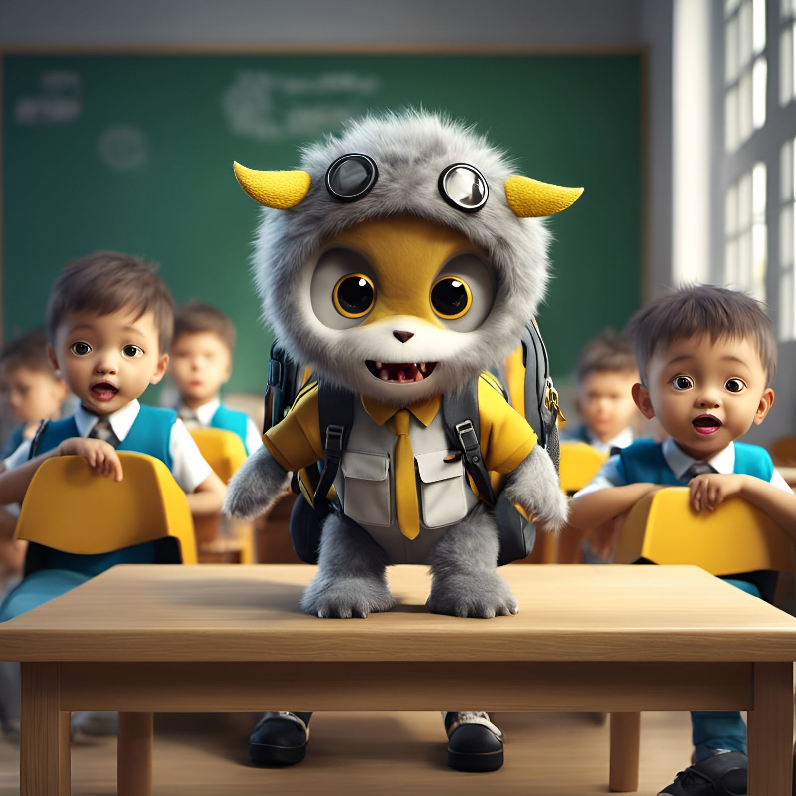 My first day in the school 😢  by @Lisi