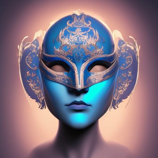 blue masquerade ball mask