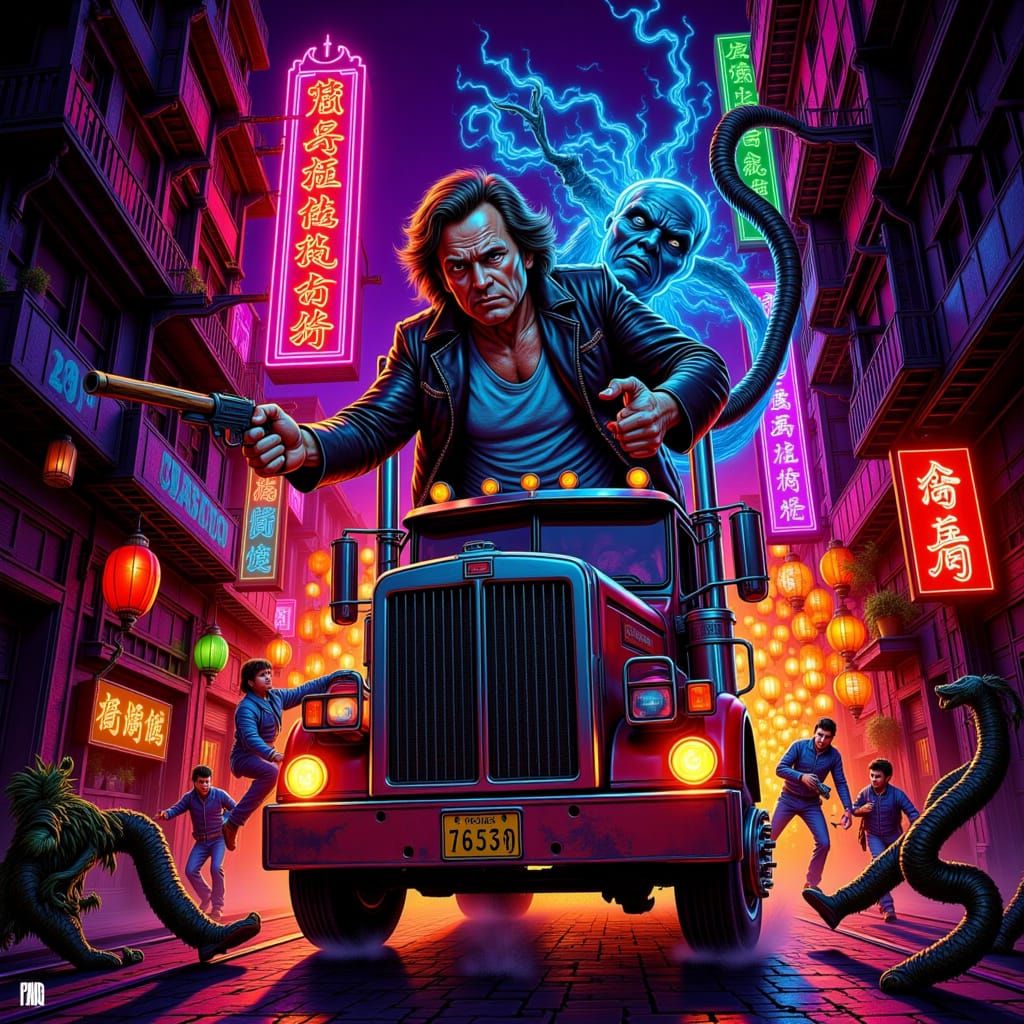 "Big Trouble in Little China" Movie Poster Remake <lora:LSH2:1.0>