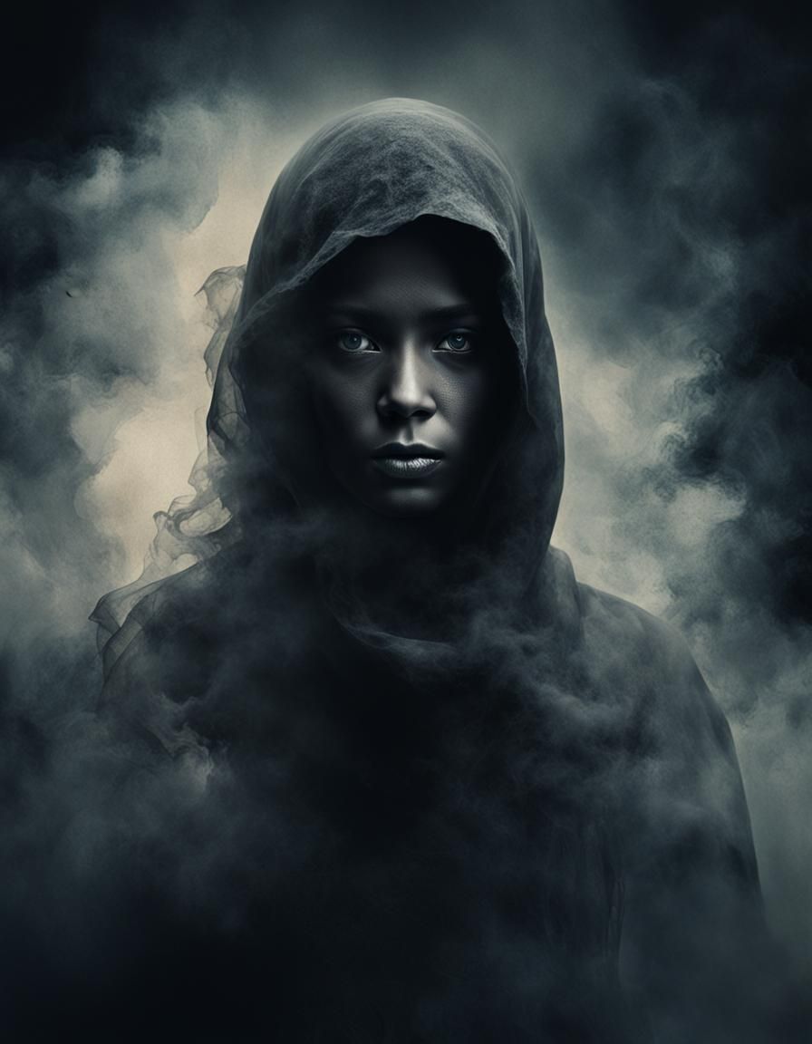 A mysterious stranger shrouded in smoke and mist