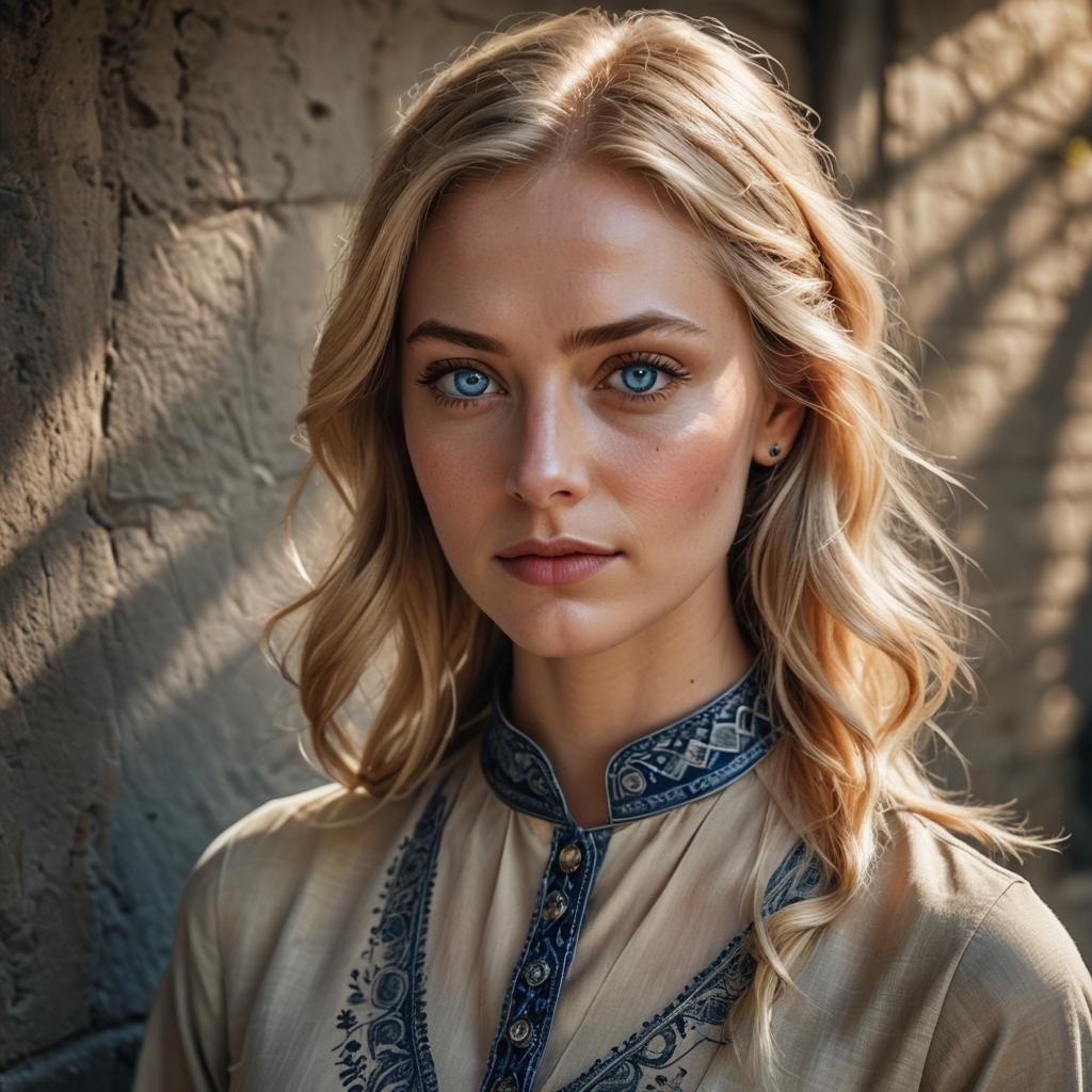 European woman in India