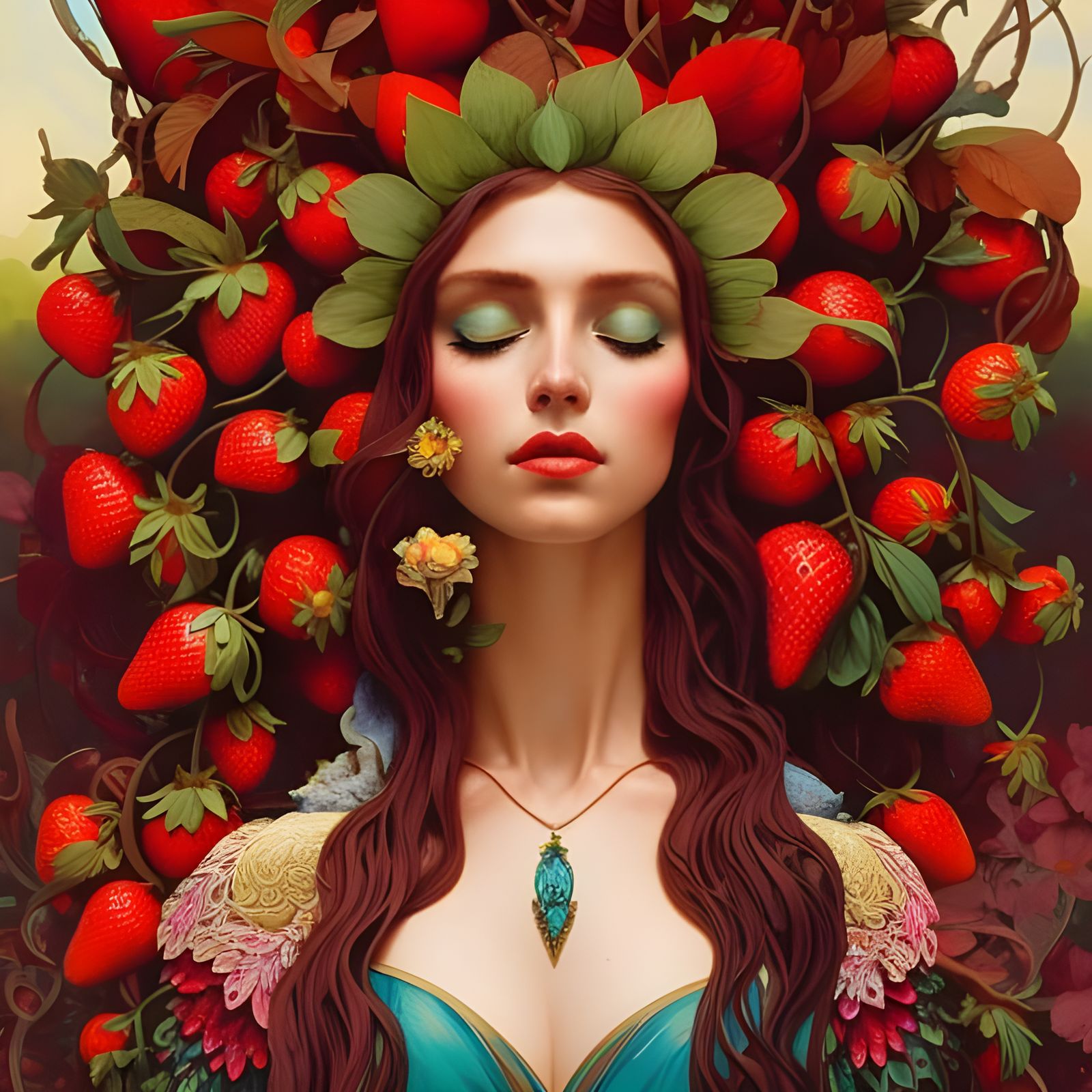 The Strawberry Goddess AI Generated Artwork NightCafe Creator