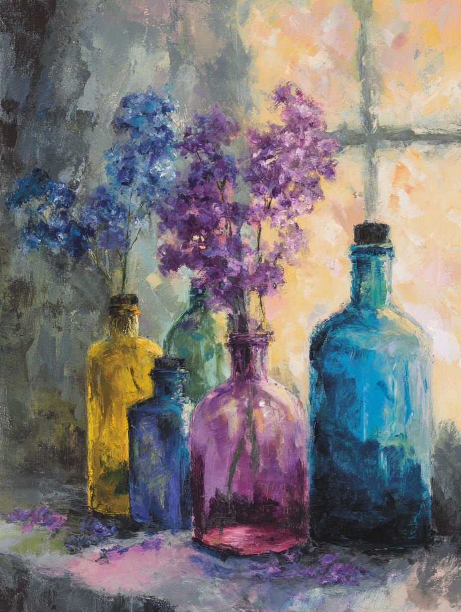 Flowers and Bottles