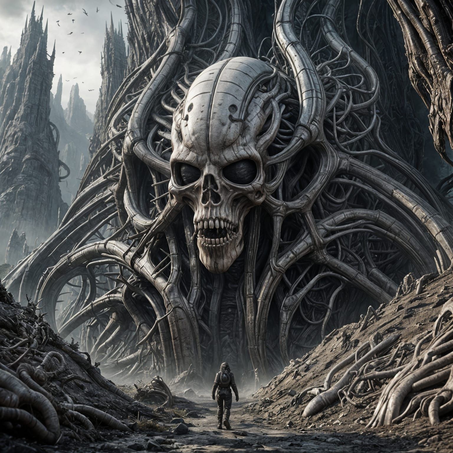 Biomechanoid Fortress II  by @xn0