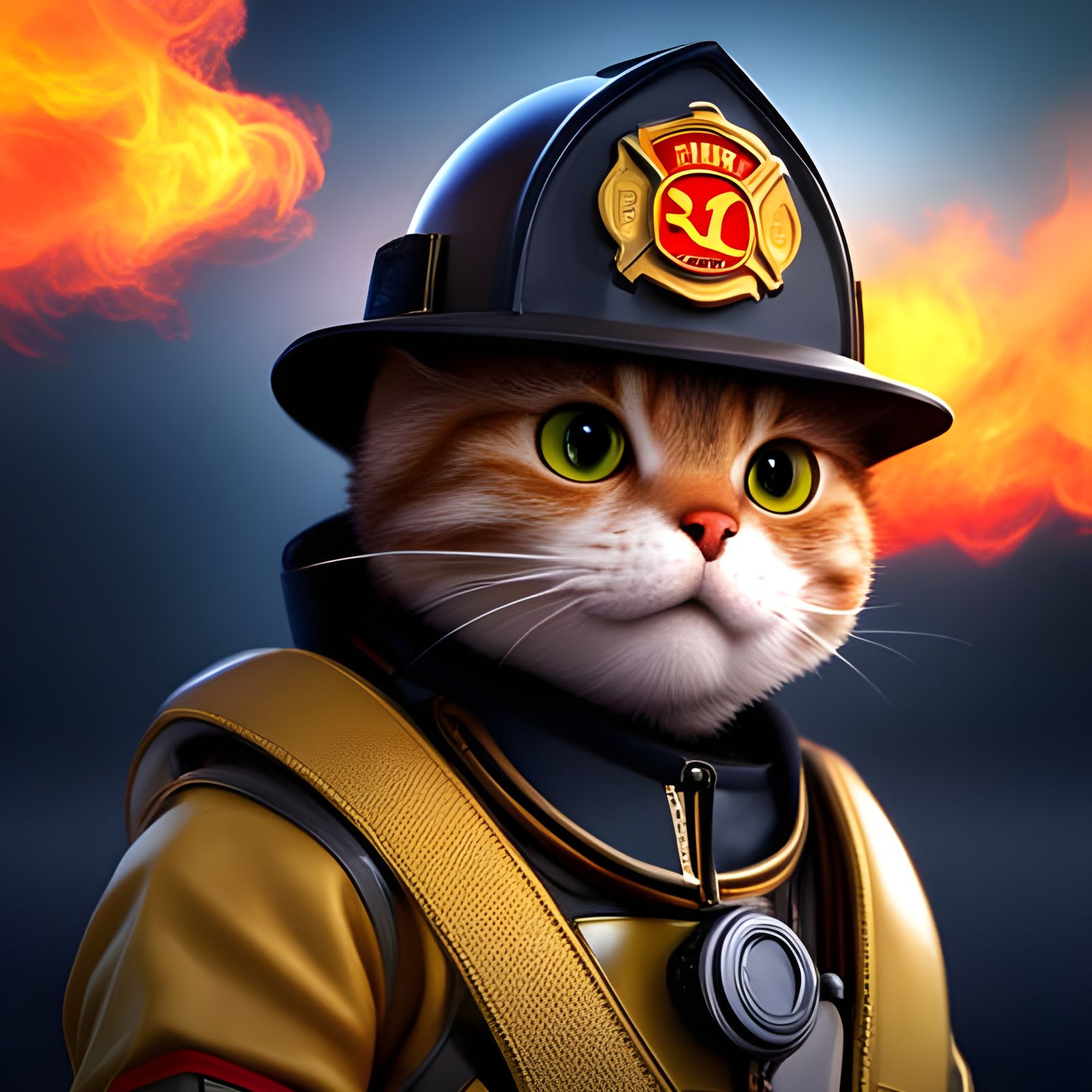 Career Cats - Firefighter - AI Generated Artwork - NightCafe Creator