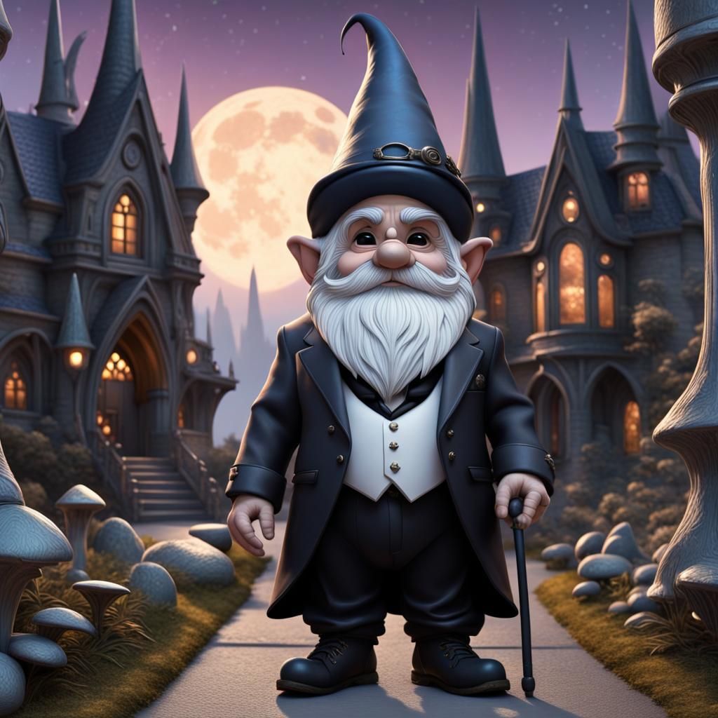 Gothic gnome in tuxedo - AI Generated Artwork - NightCafe Creator