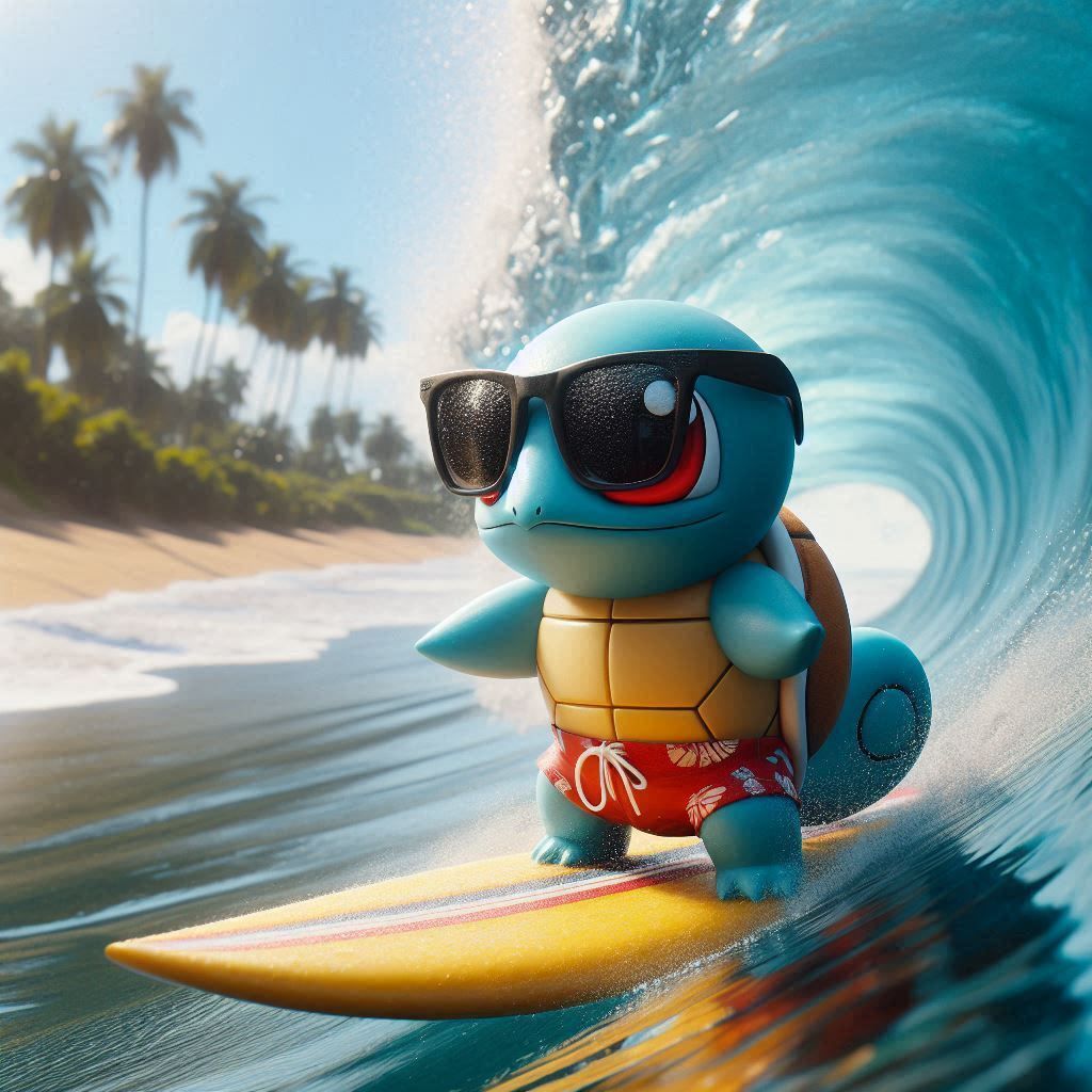 Squirtle surfing