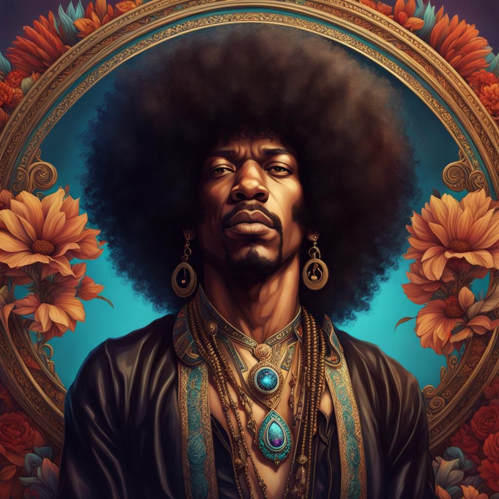 Jimi Hendrix - AI Generated Artwork - NightCafe Creator