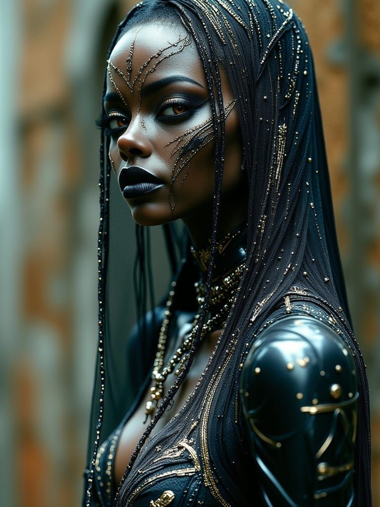 <lora:Dark Portraits:1.0> A new female type is released on Earth in the form of a human with abilities of absorbing the most beautiful chara...