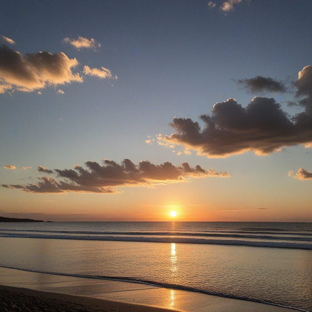 Golden Sunrise Over the Horizon
