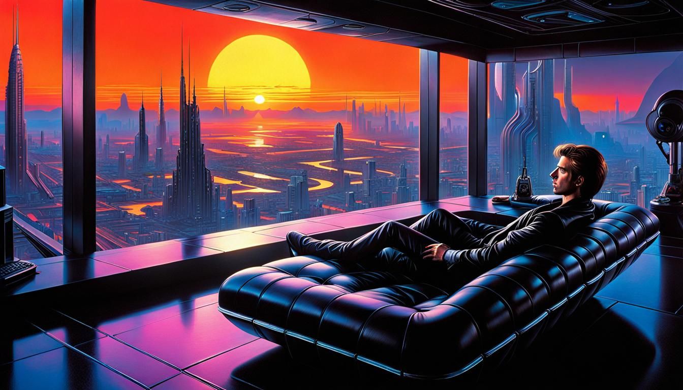 Watching the Sunset  by @FREEQ-AI