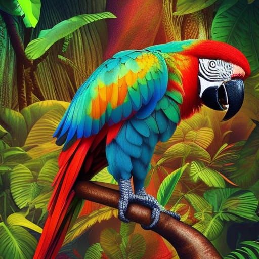 Colorful Parrot - AI Generated Artwork - NightCafe Creator