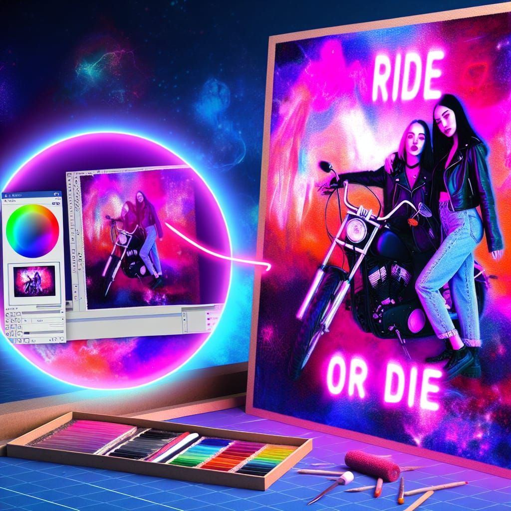 "Ride or Die" is written next to a picture of a black-haired...